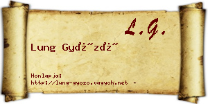 Lung Győző névjegykártya